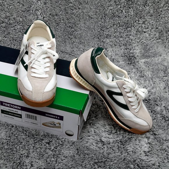 Tretorn RAWLINS 2.0 Style in white gray green Leather upper Memory Foam … - Picture 9 of 14